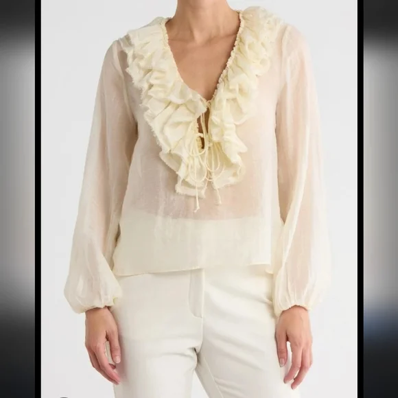 Jason Wu Raglan Puff Sleeve  Blouse, NWT, Size M - Picture 8 of 8